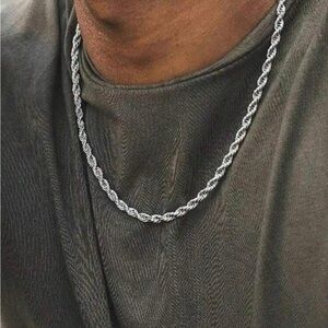 Sterling Silver Rope Chain Necklace